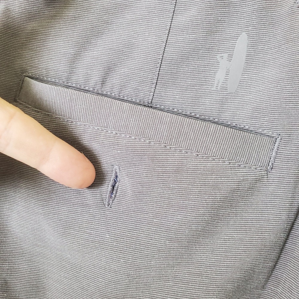 Johnnie-O‎ Steel Gray Performance Woven Shorts Stretch Golf Casual Men's Size 34 - Picture 7 of 15